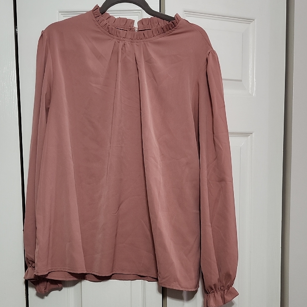 Chic Mauve Ruffle Blouse